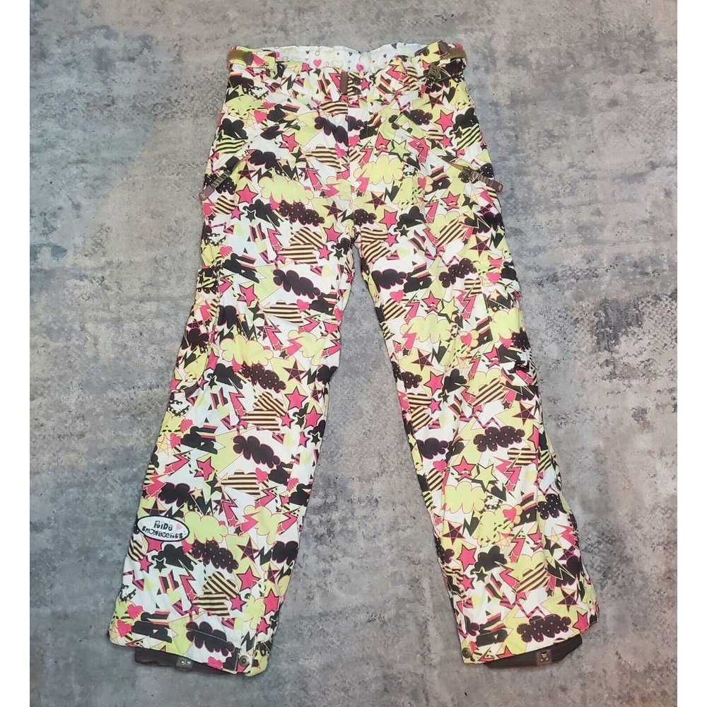 Ride Snowboards Girls XL Insulated Ski Snow Snowboard Pants Clouds Lightening